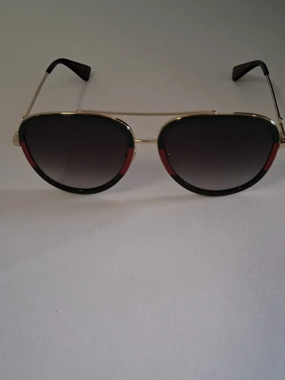 Gucci Pilot Urban Web Block Aviator Sunglasses – Gold/Green – GG0062S-003-57